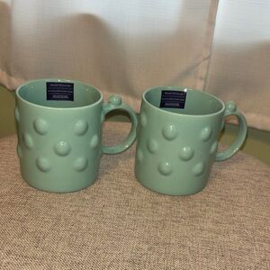 Mint Green Textured Mugs Set